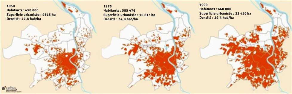 Évolution de l'urbanisation de Bordeaux Métropole
